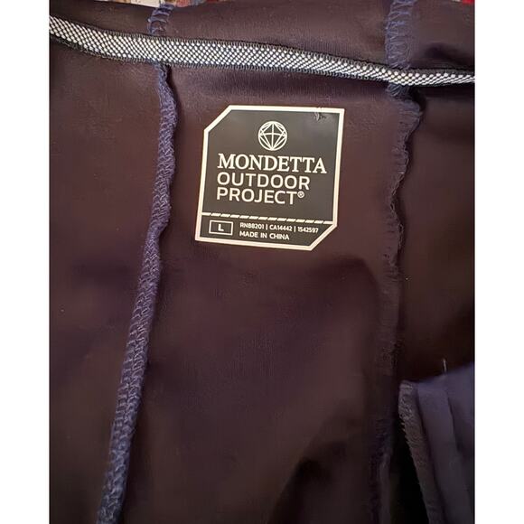 Mondetta Outdoor Project Men's Jacket Size L Navy Softshell Hooded Windbreaker - Picture 4 of 6